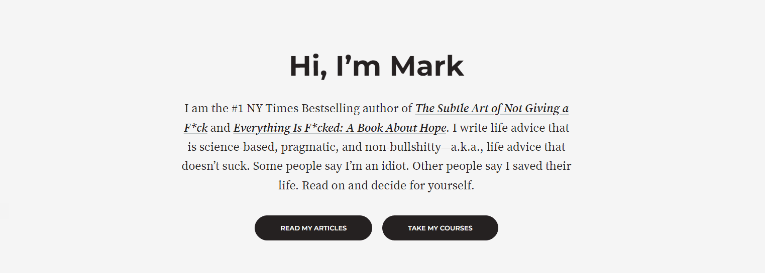Mark Manson blog on life
